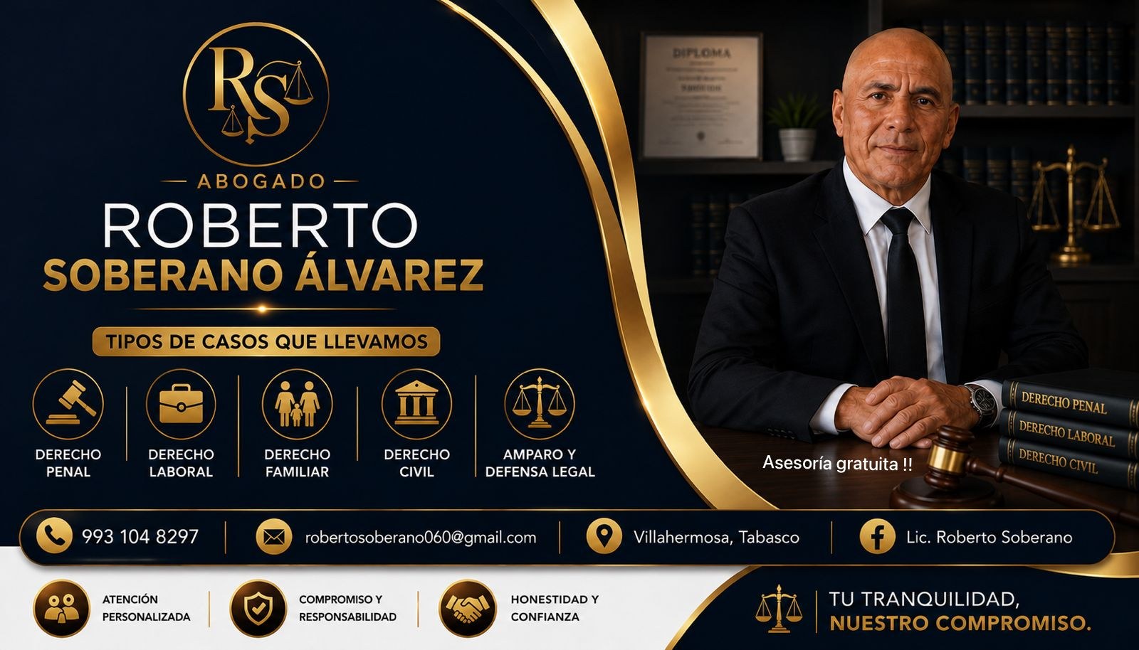 Presentación profesional de Roberto Soberano Álvarez